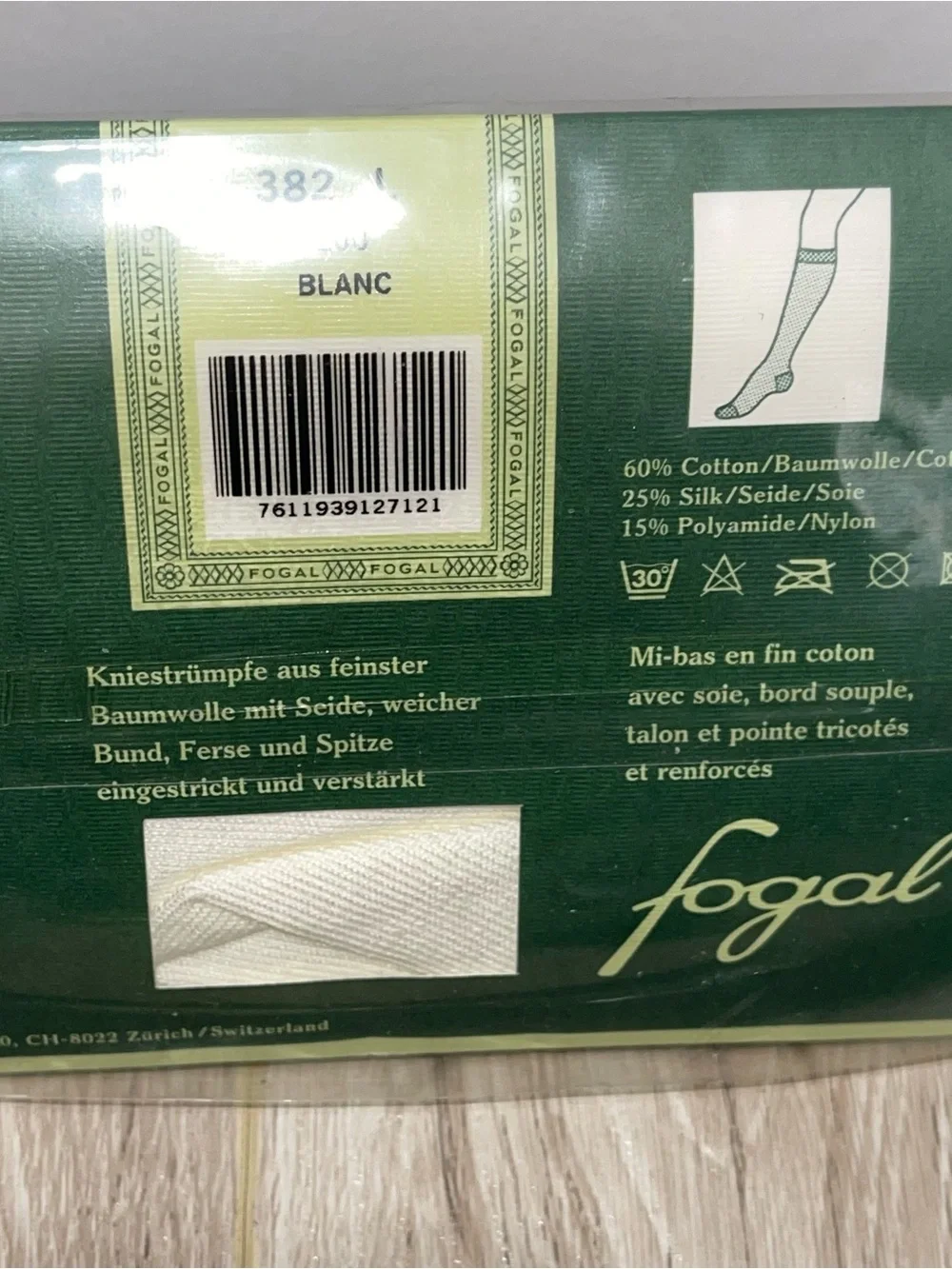 Two Pair NWT Blanc & White Cotton-Silk Knee High Socks